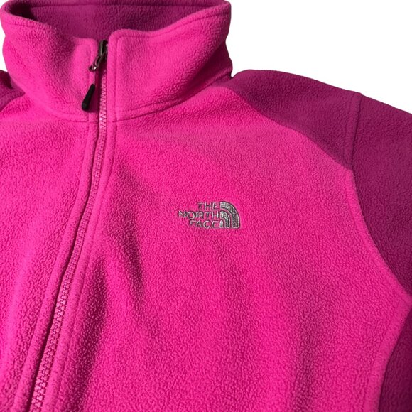 The North Face Women's Magenta Pink Fleece Zip Up Jacket Size XL - Picture 3 of 9